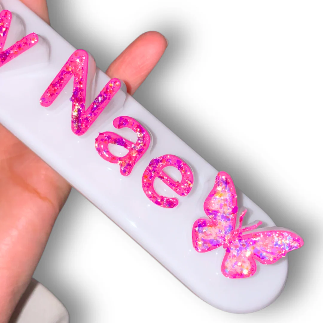 White nameplate with Butterfly #12 - Image 3